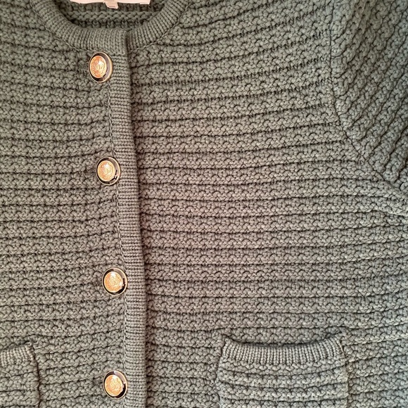NEW Ba&sh Bash Gaspard Tweed Cardigan Jacket Vertbouteille Dark Green | sz 2 / M - Picture 9 of 12